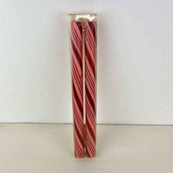Candy Cane Taper Dinner Candles with Snowflake 12" - Picture 1 of 3